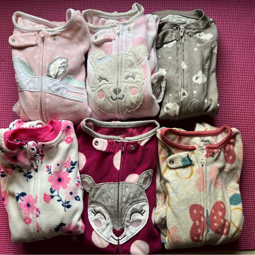 Used Girls fleece pajamas- 24months
